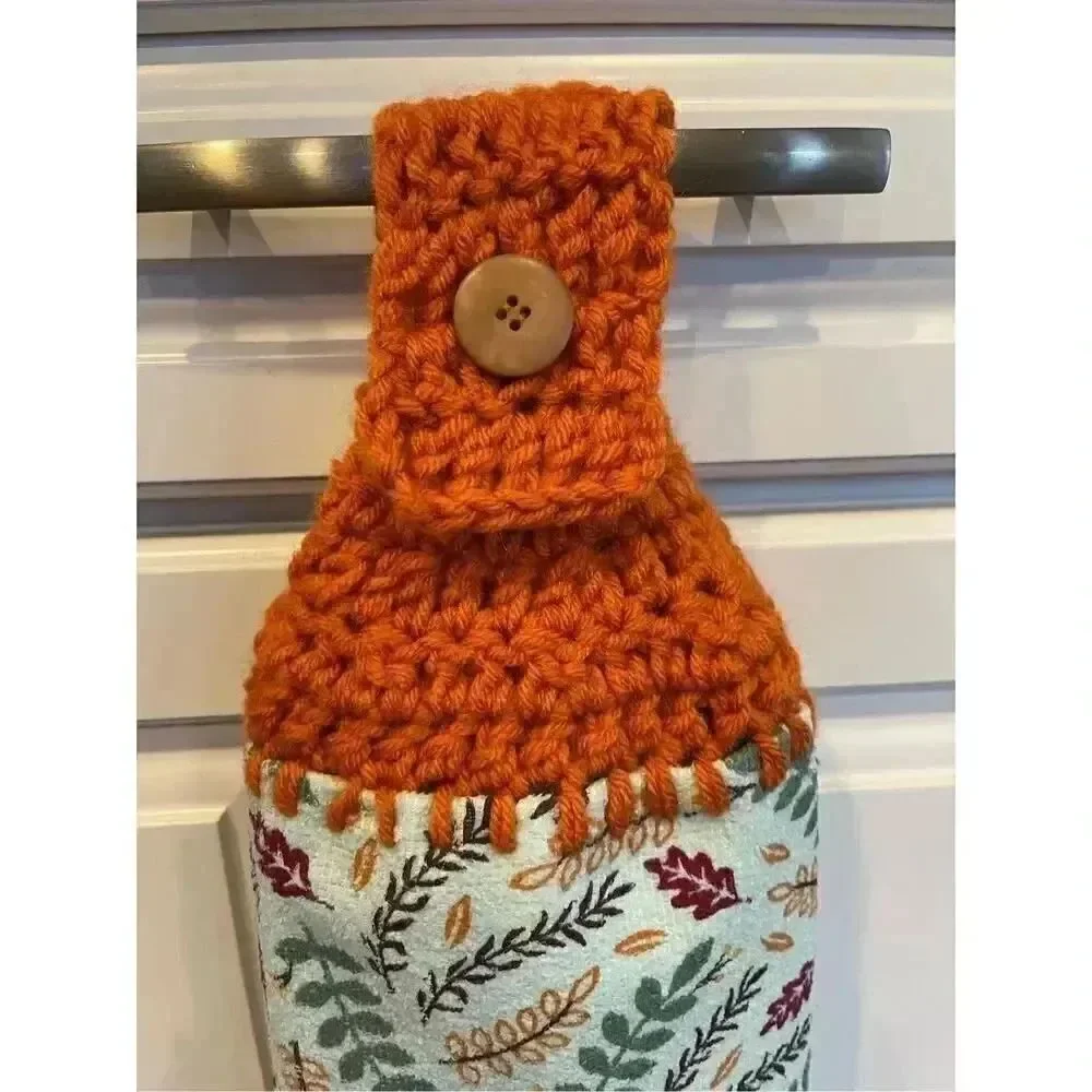 Crochet Top Kitchen Towel- Farm Fresh Autumn Harvest